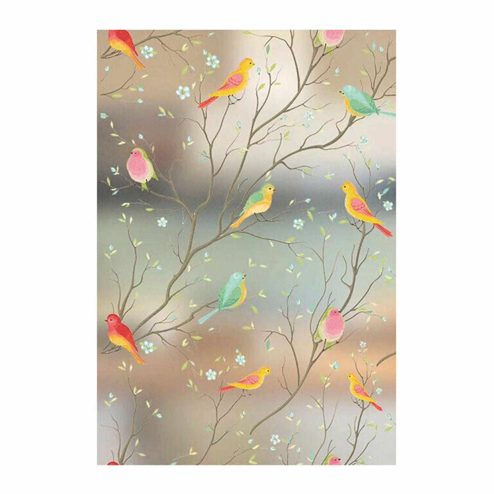 Non-Adhesive Frosted Bird Decorative Glass Film Static Cling Window Stickers
