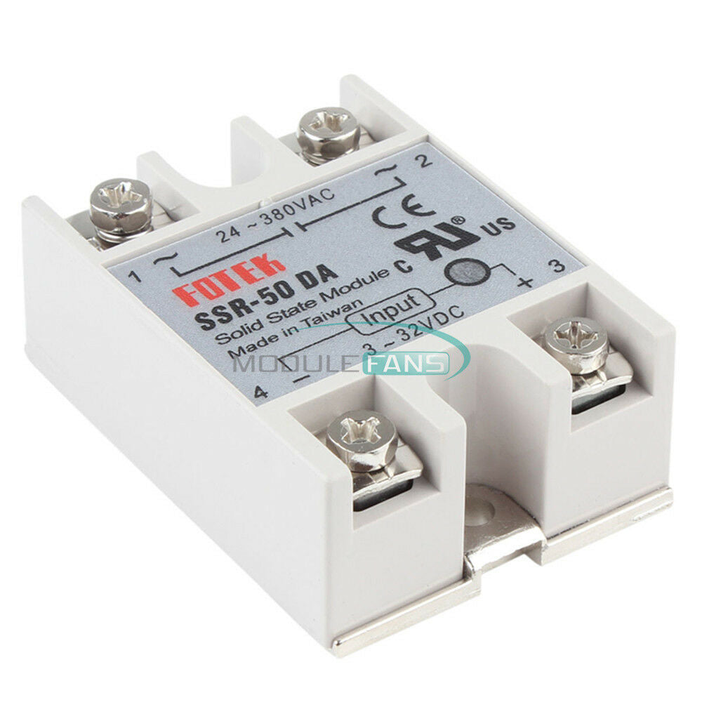 SSR-50DA 250V 50A Output Solid State Relay DC3V-32V Input 24-380VAC
