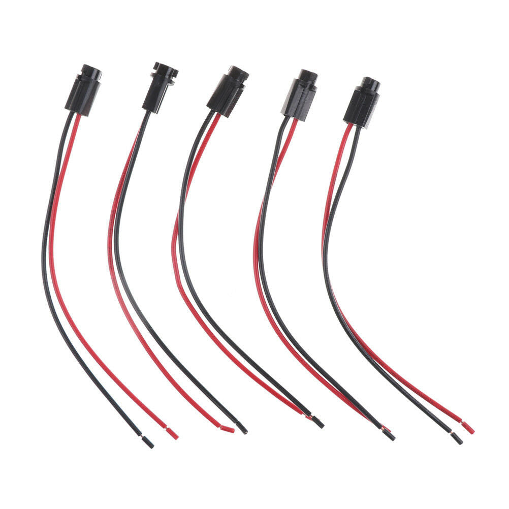5PCS T5 Wired Dashboard Gauge LED Light Lamp Bulb Socket Holder for Auto C.l8