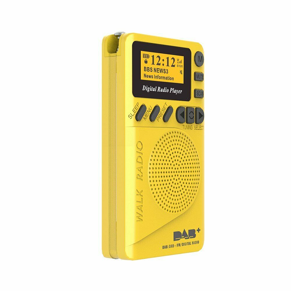 P9 Portable Mini Digital DAB/DAB + FM Radio Mp3 Player Supporting SD Card Yellow