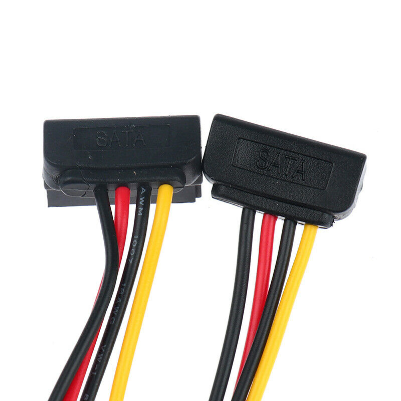 15Pin Male to 2 x 15Pin Female Adapter Sata Power Cable 90 Degree For H.l8