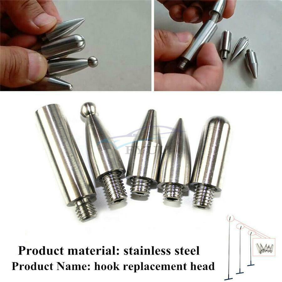 5Pcs Stainless Car Dent Removal Repair Puller Push Rods Hook Replacement Head