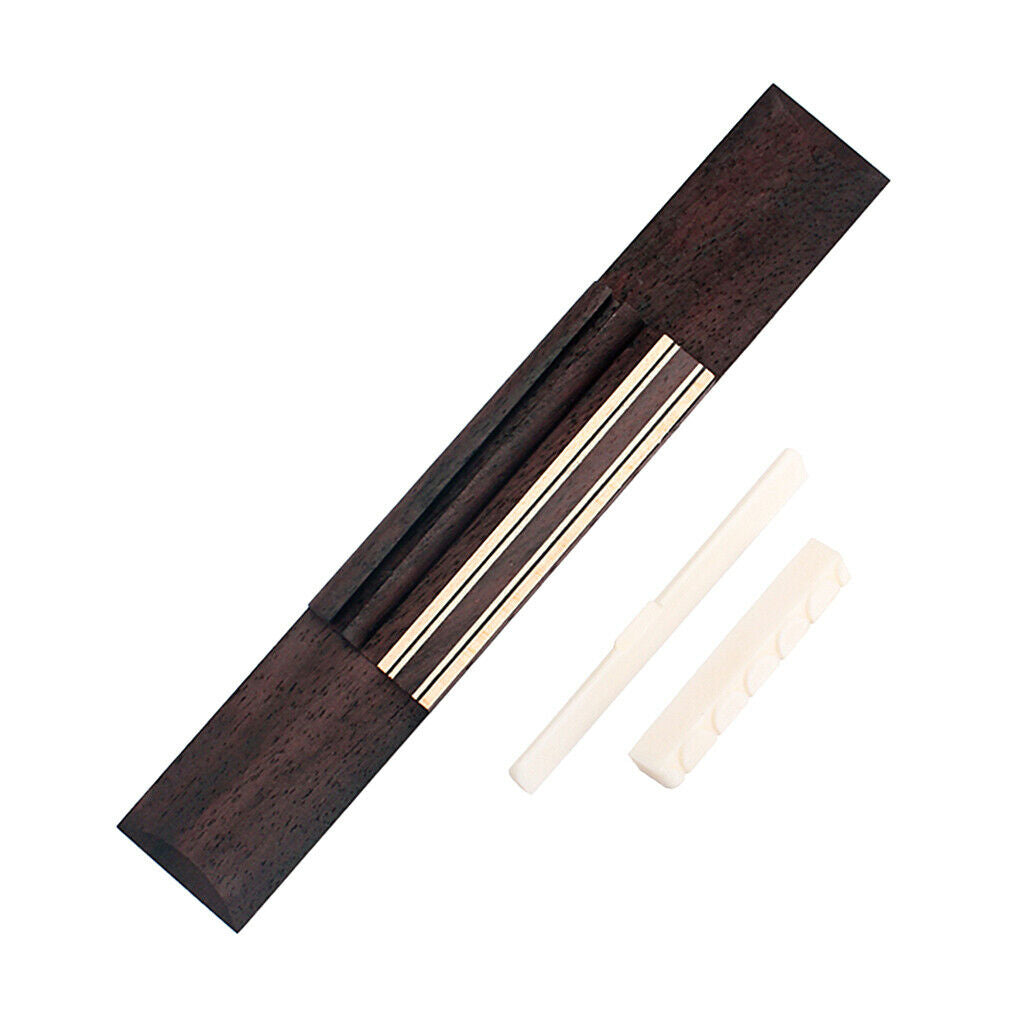 Guitar Bone Bridge Saddle Nut Rosewood Guitar Bridge for Classical Guitar