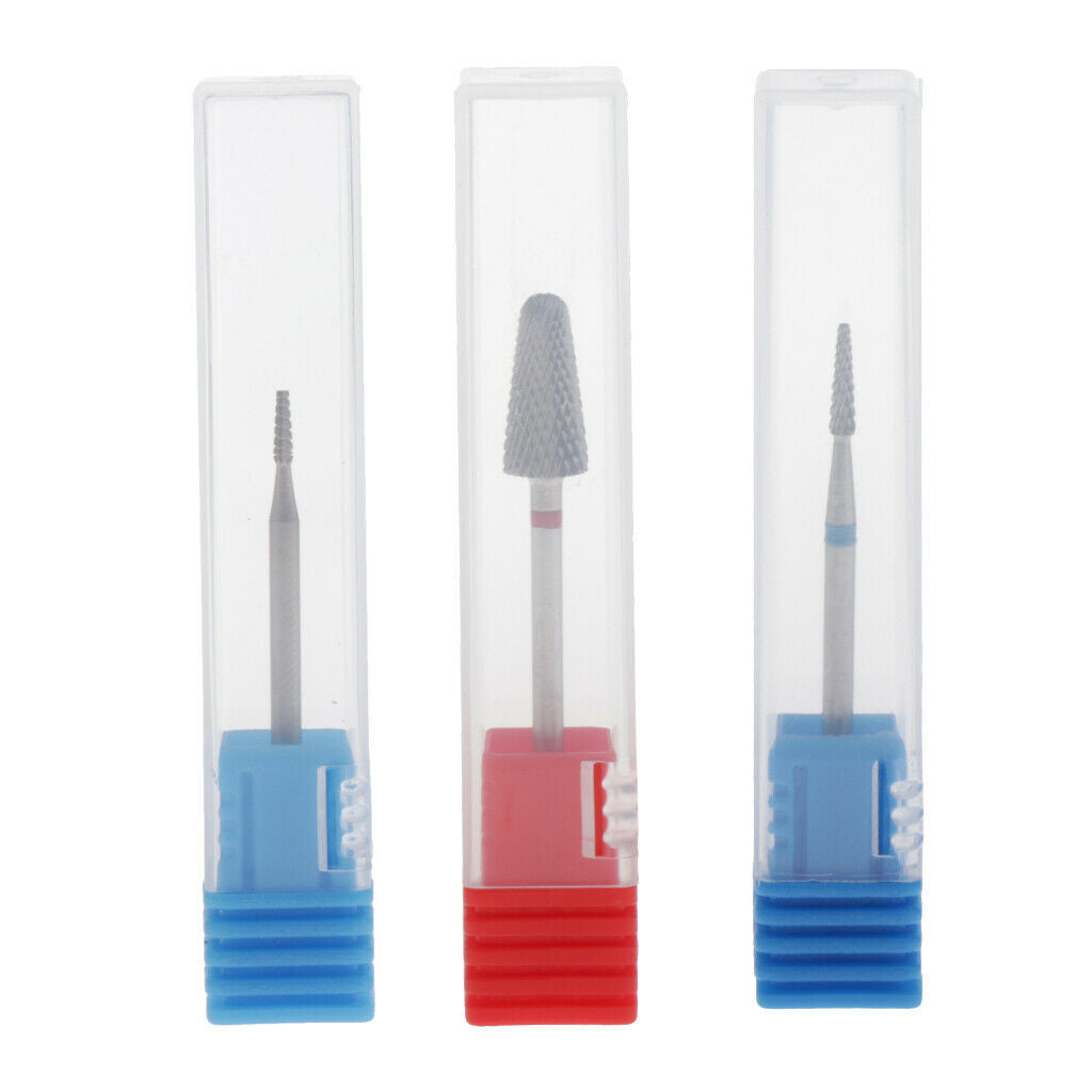 3x Nail Art Drill Bits Set Salon Pedicure Sanding Buffing Polishing Bit
