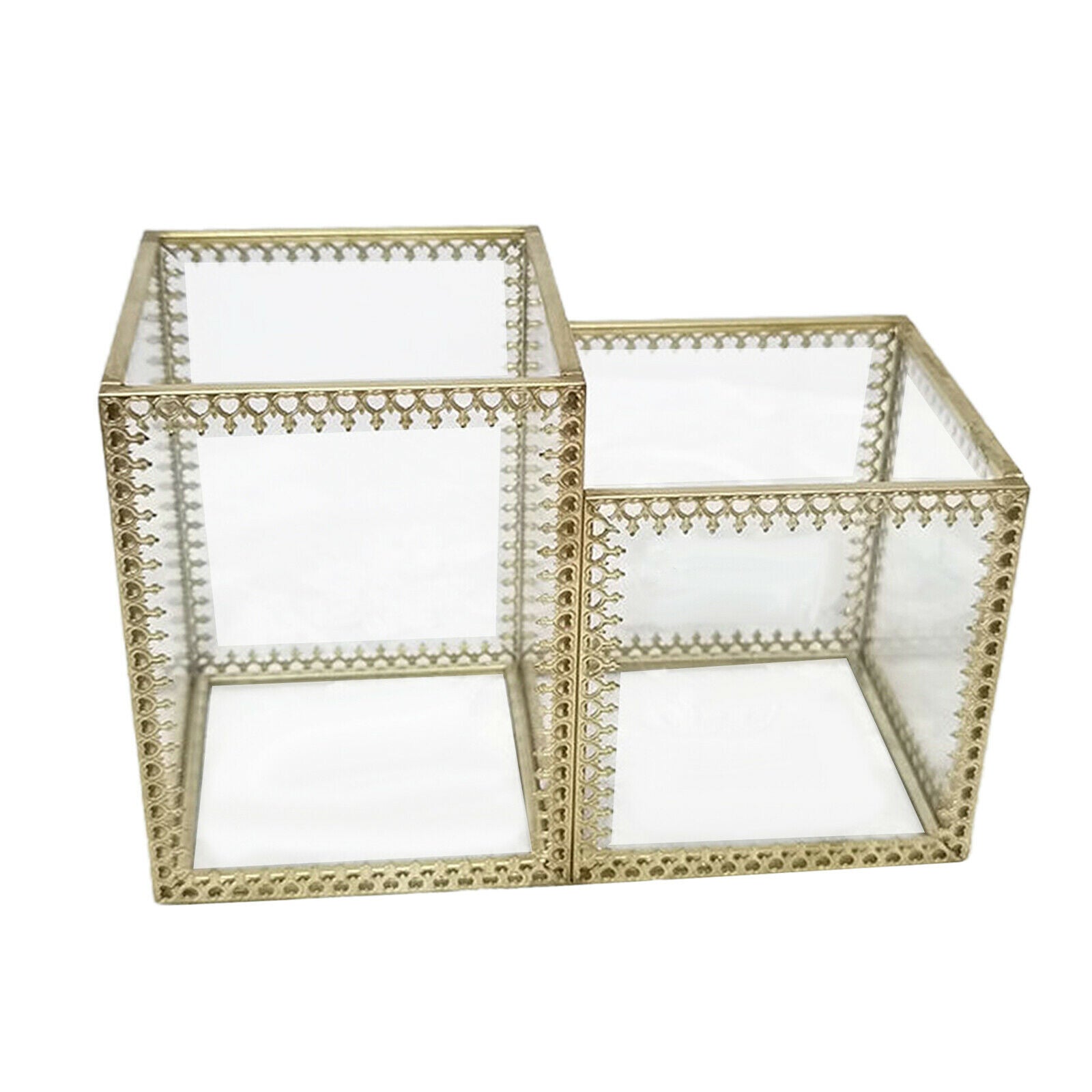 Makeup Brush Pen Holder, Handcrafted Clear Glass Cosmetic Brushes Organizer