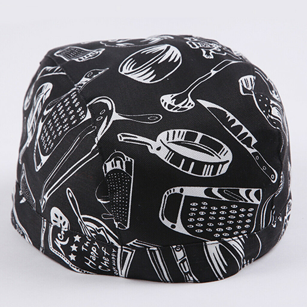 3Pcs Unisex Catering Chef's Headwrap Bandana Hat Head Do Tied
