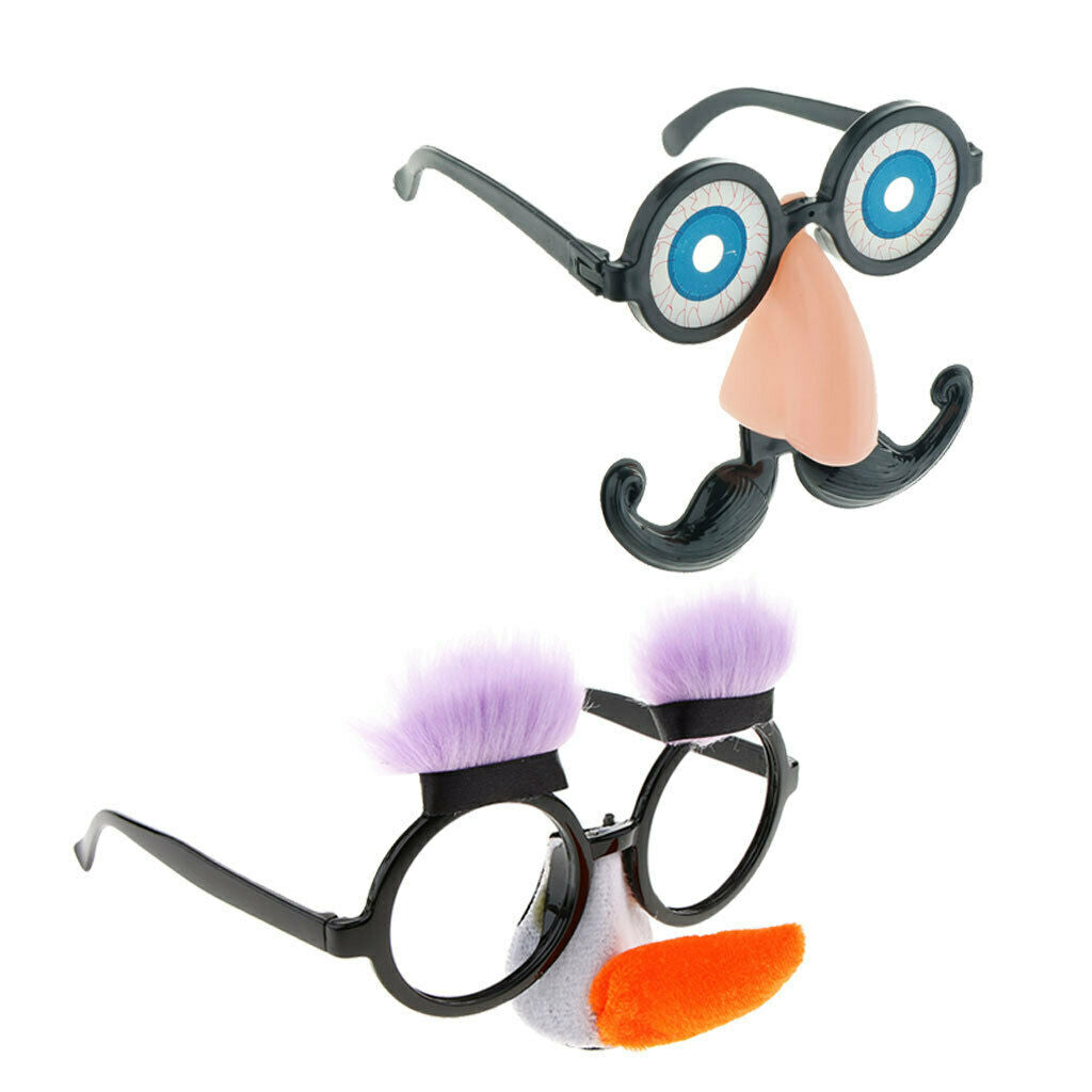 2 Pieces Funny Eyes Glasses Nose Mustache Pinocchio Party Prank Costume Prop