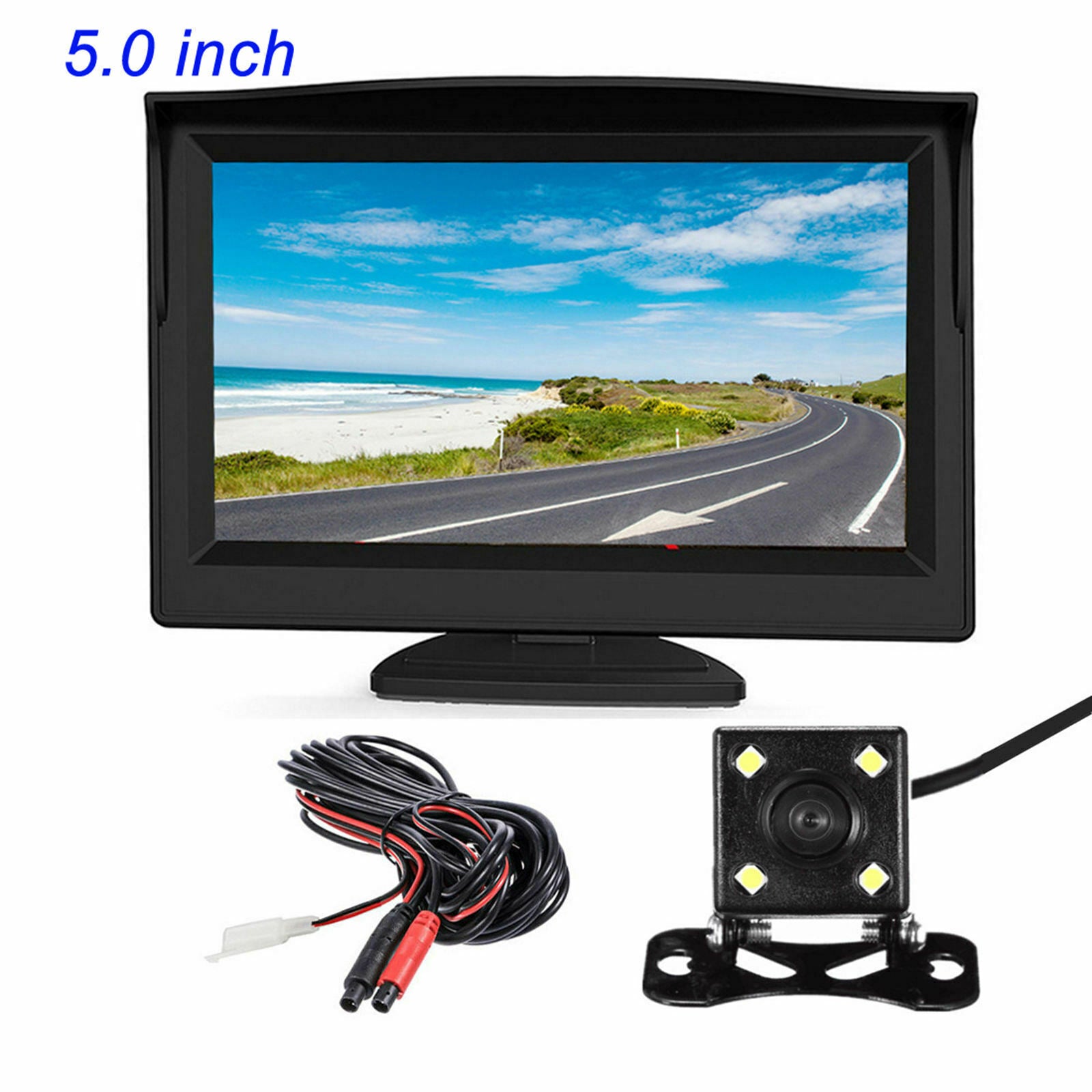 4 LED Reverse Camera and 5" Monitor Set Backup Rear Camera with Monitor Kit