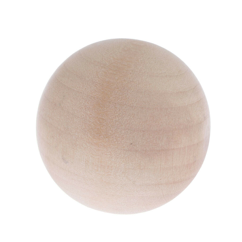 5 Pack Unfinished Natural Wooden Round Ball – 5cm Wooden Beads for Crafts and