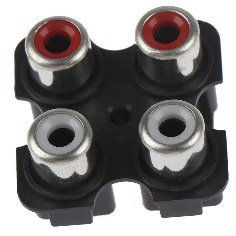 2x 4way 6Pin RCA Female Audio Video Plug AV Concentric Socket Connector F.l8
