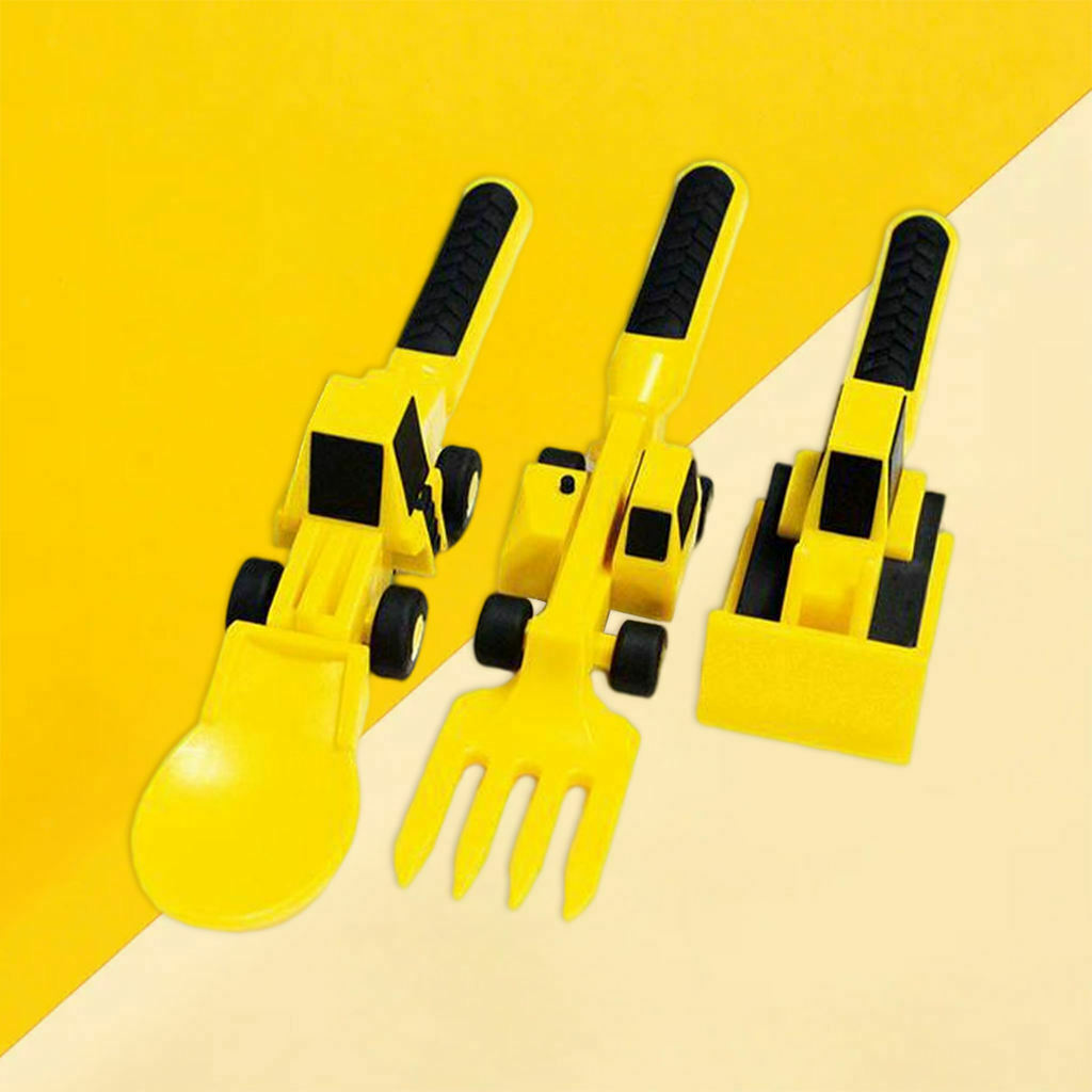 Bulldozer Cutlery 3Pcs/Set Constructive Eating Tableware for dinner Toddler