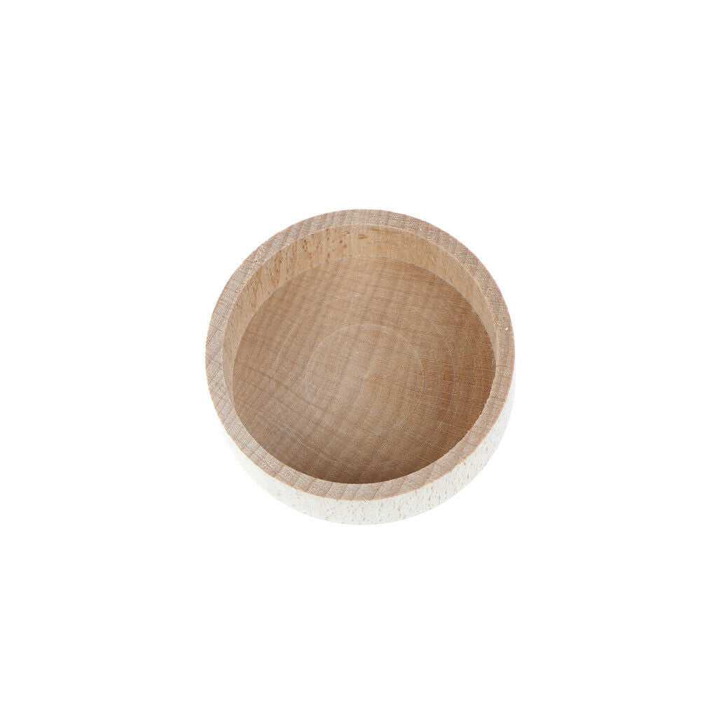 Round Wooden Wedding Ring Jewelry Trinket Box Wood Storage Container Cas.l8