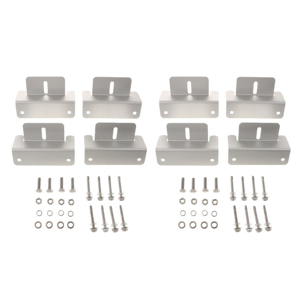 8 x Aluminum RV Boat Roof Solar Panel Mounting Z Type Brackets with 12 Bolts