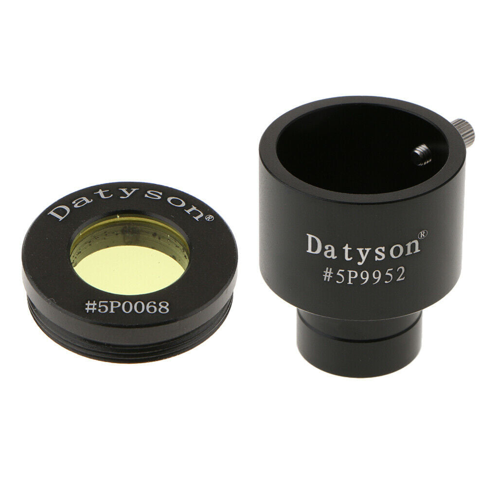 0.965" to 1.25" Telescope Eyepiece Adapter (24.5mm to 31.7mm) +Yellow Filter