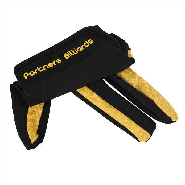 Yellow Black 3 Finger Billiard Glove
