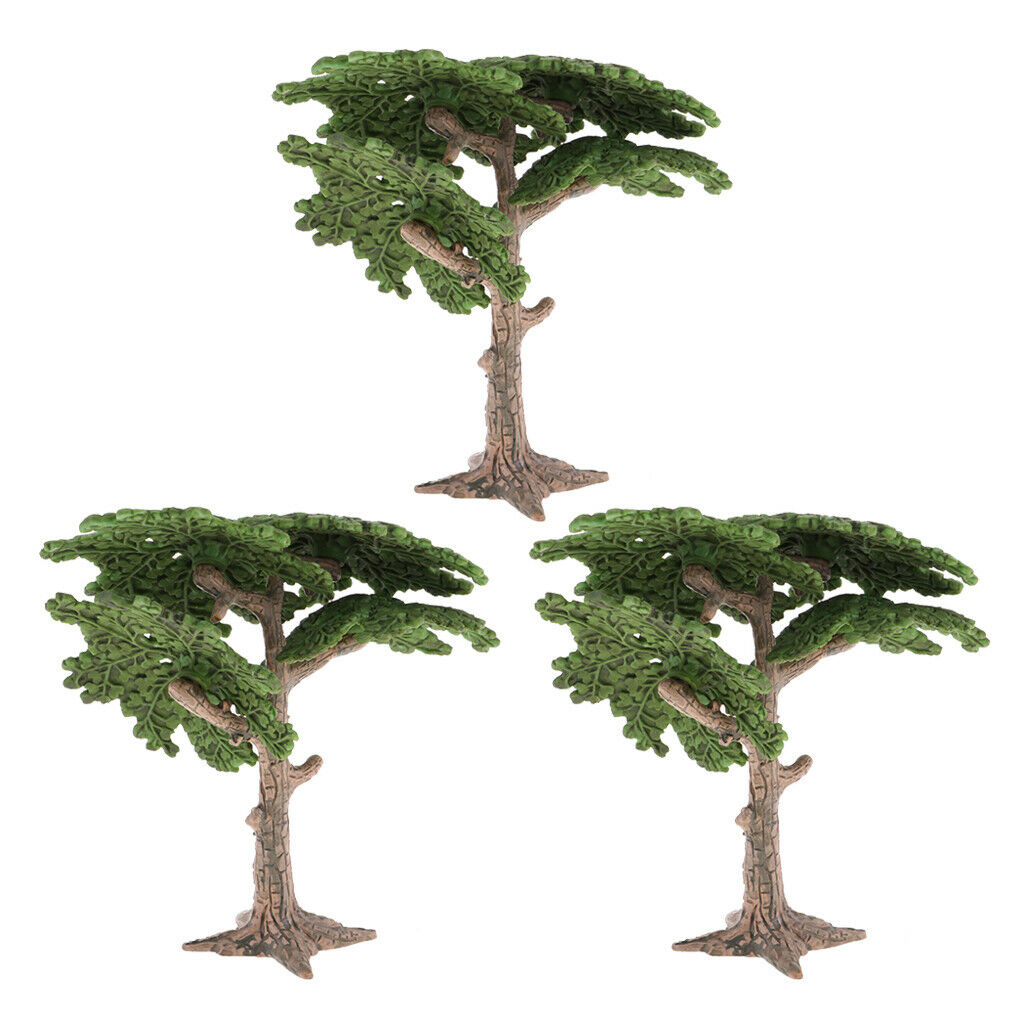 3Pcs Plastic Cypress Tree Railways Park Architecture Sand Table Layout Decor