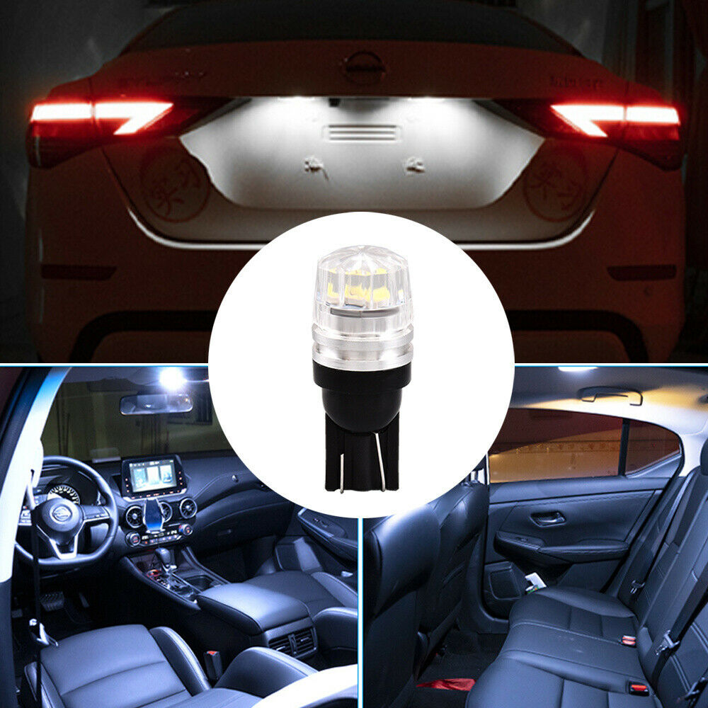 10x T10 501 Led White W5w Car Side Light Bulbs Number Plate Interior Bulb