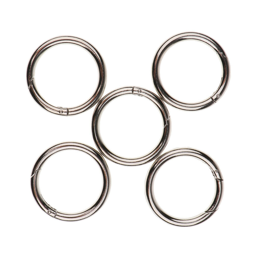 10Pcs Round Key Rings Premium Plated Open Hook Spring Ring Keychain 49mm