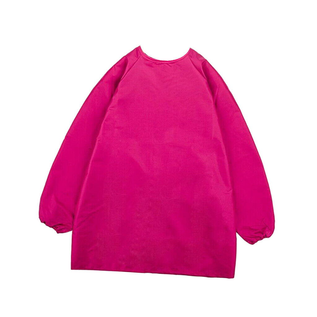 Kids Apron Long Sleeve Waterproof Smock for Painting Drawing S/M/L Rose M
