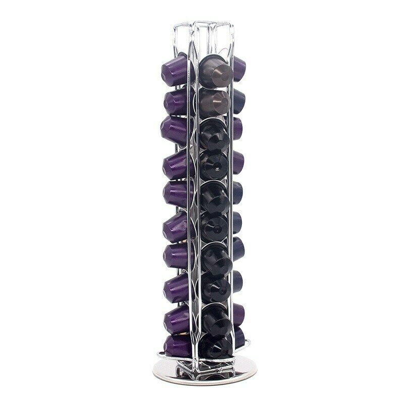 40 Pod Capsule Storage Rotating Coffee Capsule Holder fit for Nespresso CA