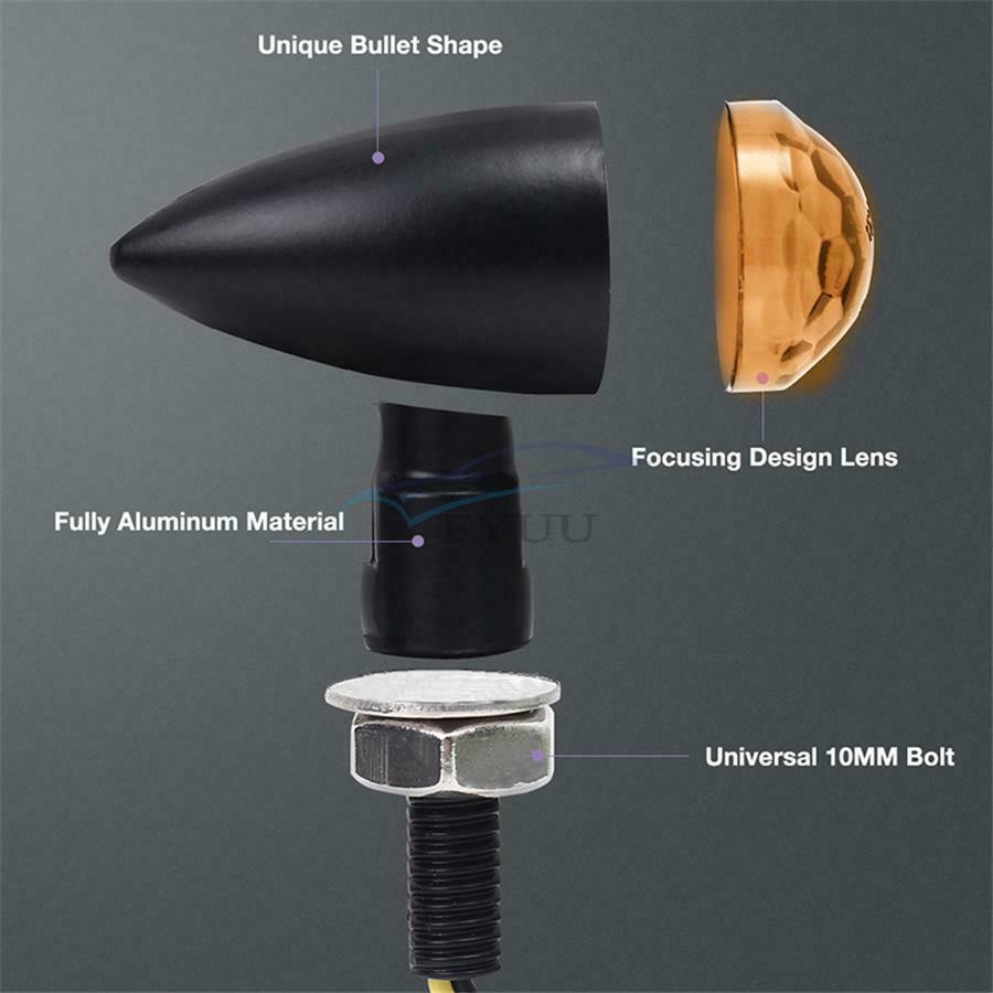 2 Pieces Anti-dust Flashing Indicator Turn Signal Lights For Motorcycle Off Road
