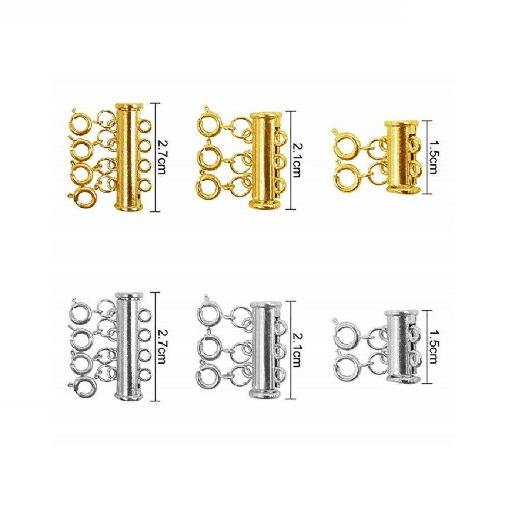 6x Multi-strand Magnetic Slide Lock Clasps Connectors for DIY Components