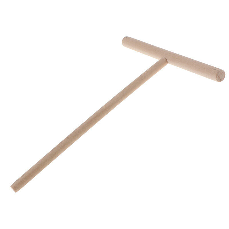 2Pcs T Shape Wooden Rake Round Batter Pancake Crepe Spreader Kitchen Too.l8