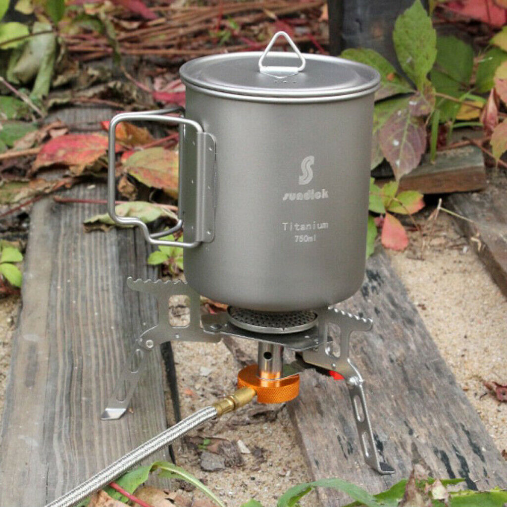 Prettyia 750ml Portable Titanium Pot Water Mug Cup Outdoor Camping Cooking