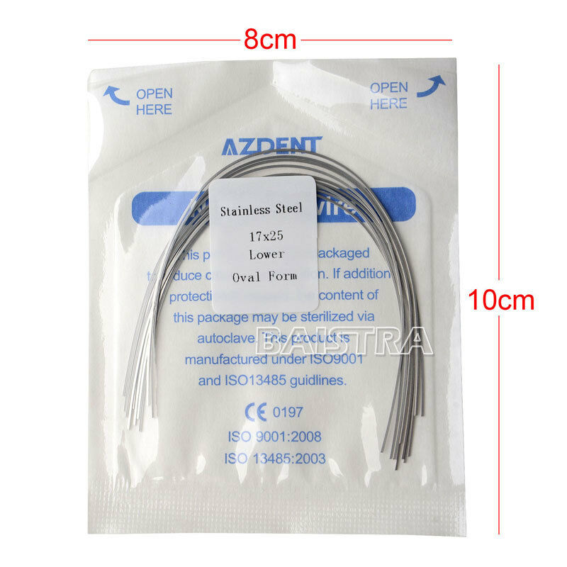30X Dental Ortho Stainless Steel Arch Wires Ovoid Rectangular 17*25Lower