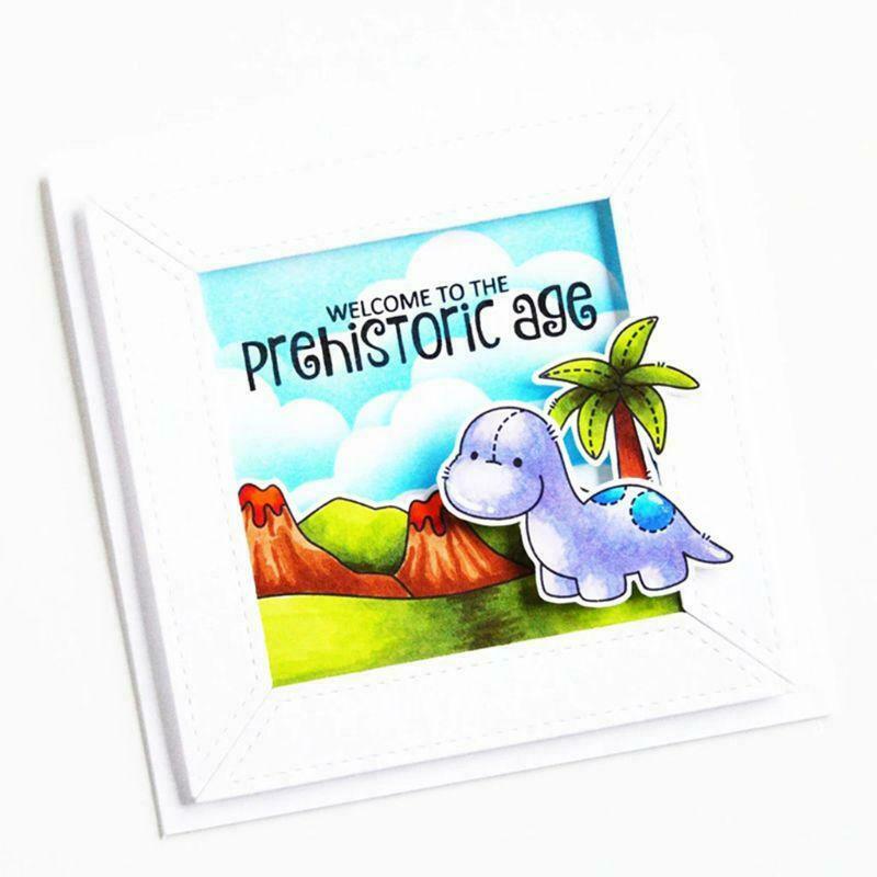 Cute Dinosaur Cutting Dies Clear Stamp for DIY Scrapbooking Paper Card Embossing