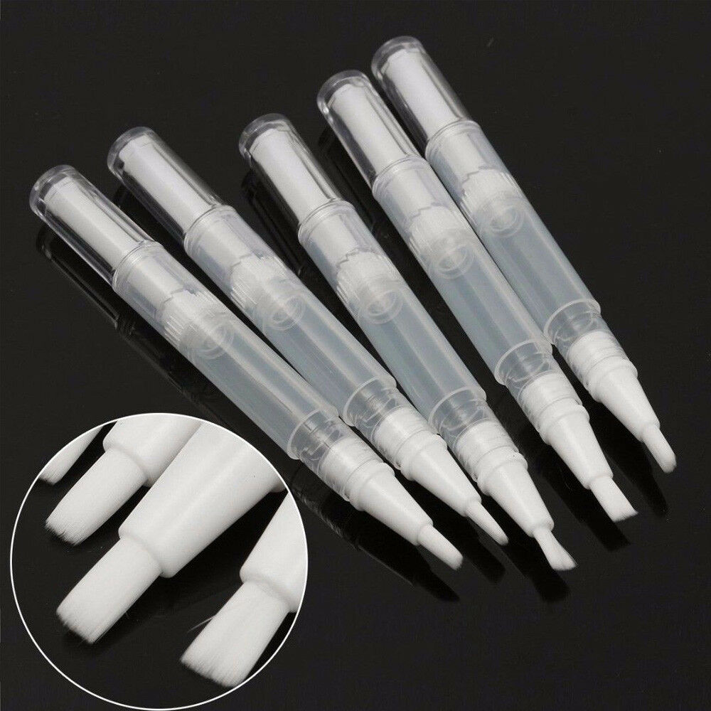 3ml Cuticle Oil Container Empty Twist Pen +Brush End Nail Polish Applicator Tool