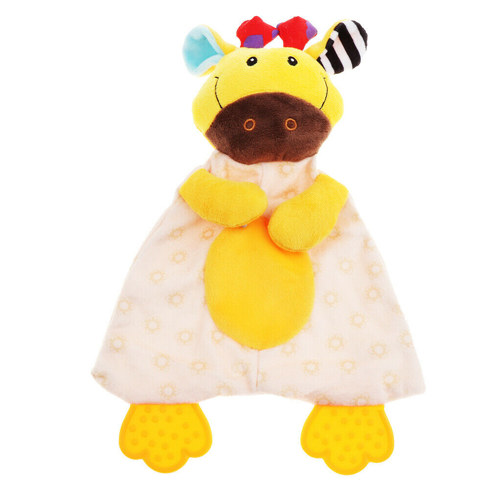 Baby Animal Soft Plush with BB Hand Rattle Security Blanket  Deer