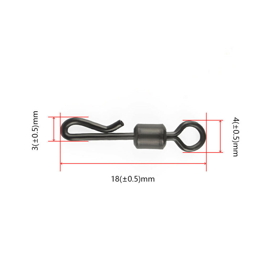 10x Q-shaped Carp Fishing Swivels Barrel Snap Clips Fishing Lure Connector