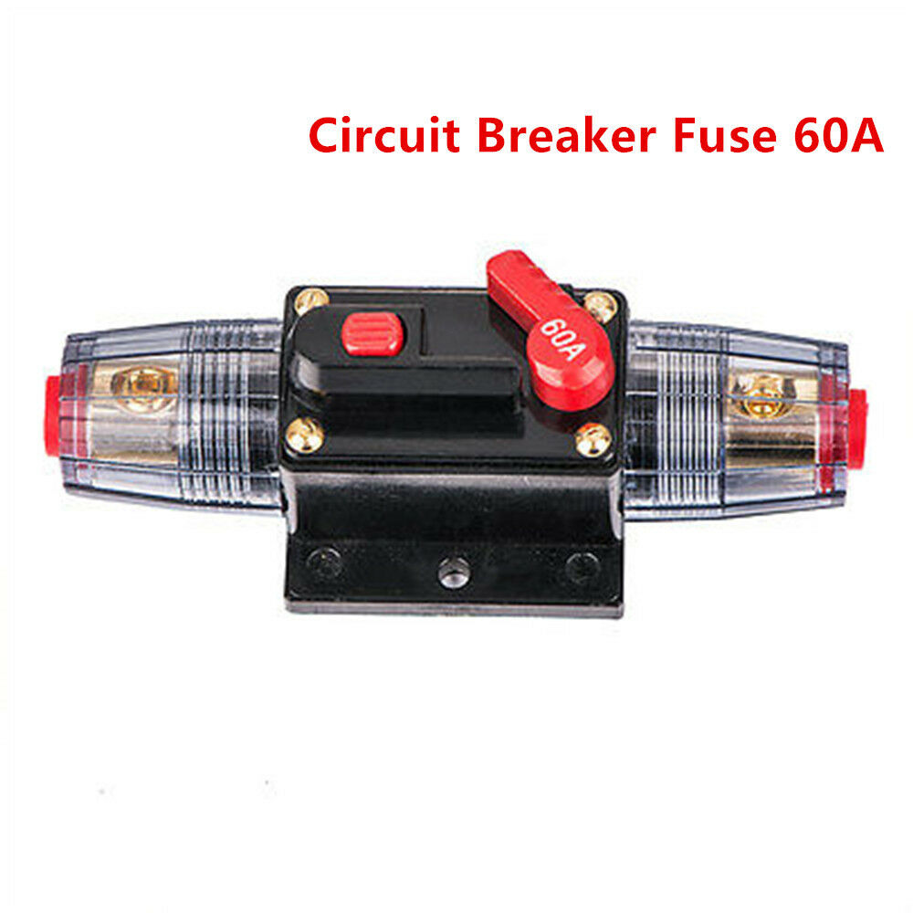 12v DC Car Auto Boat Audio Fuse Holder 60 Amp Manual Reset Circuit Breaker