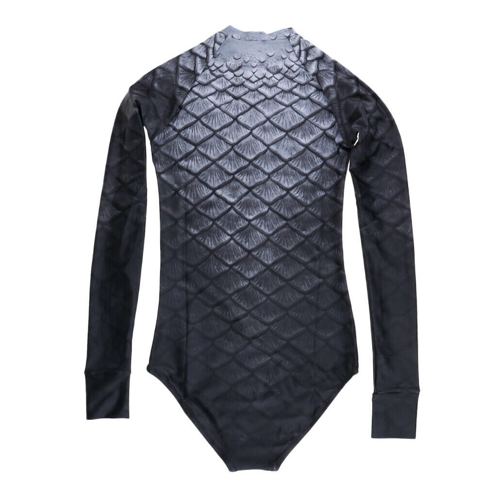 Women One Piece Long Sleeve Swimsuit Swimwear Bikini Beachwear XL Black