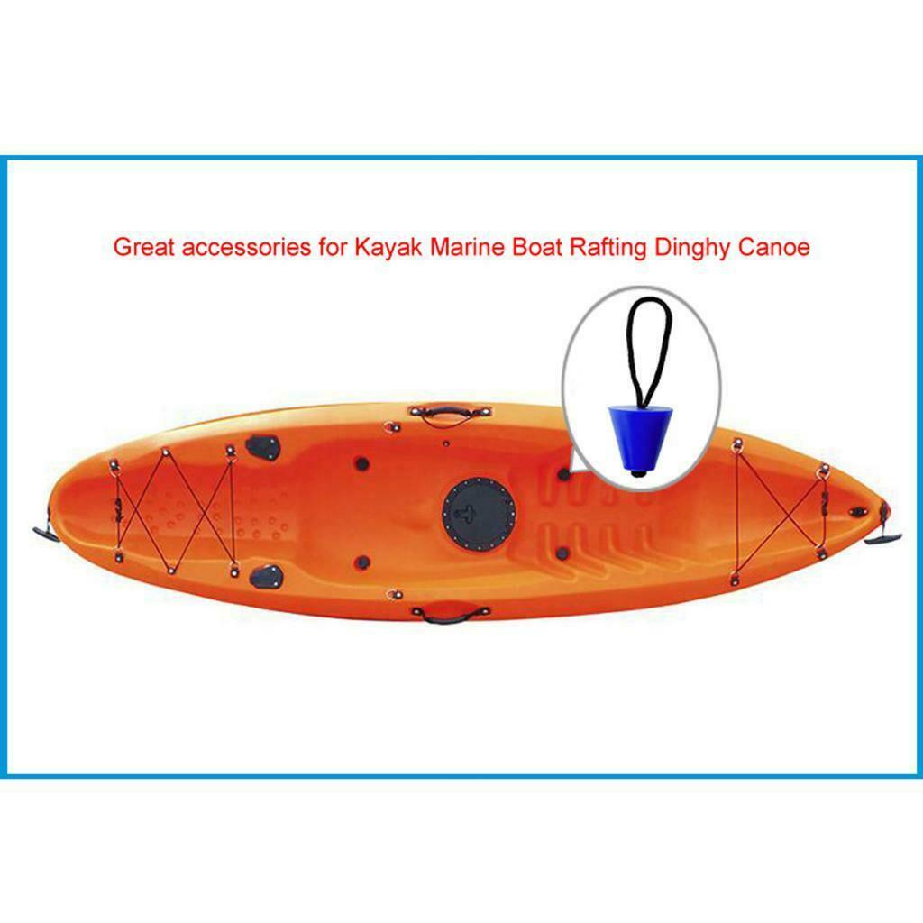 4Pcs Rubber Kayak Canoe Boat Scupper Plugs Drain Holes Stopper with Rope