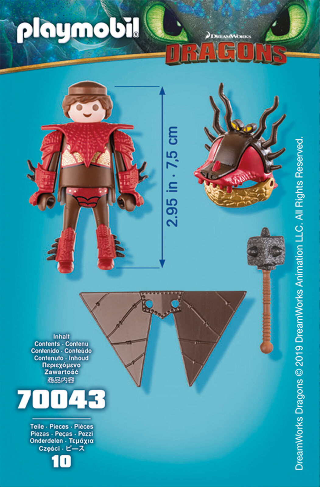 70043 Playmobil Dragons Snotlout with Flight Suit Dragons 10 Pieces Age 4 Years+