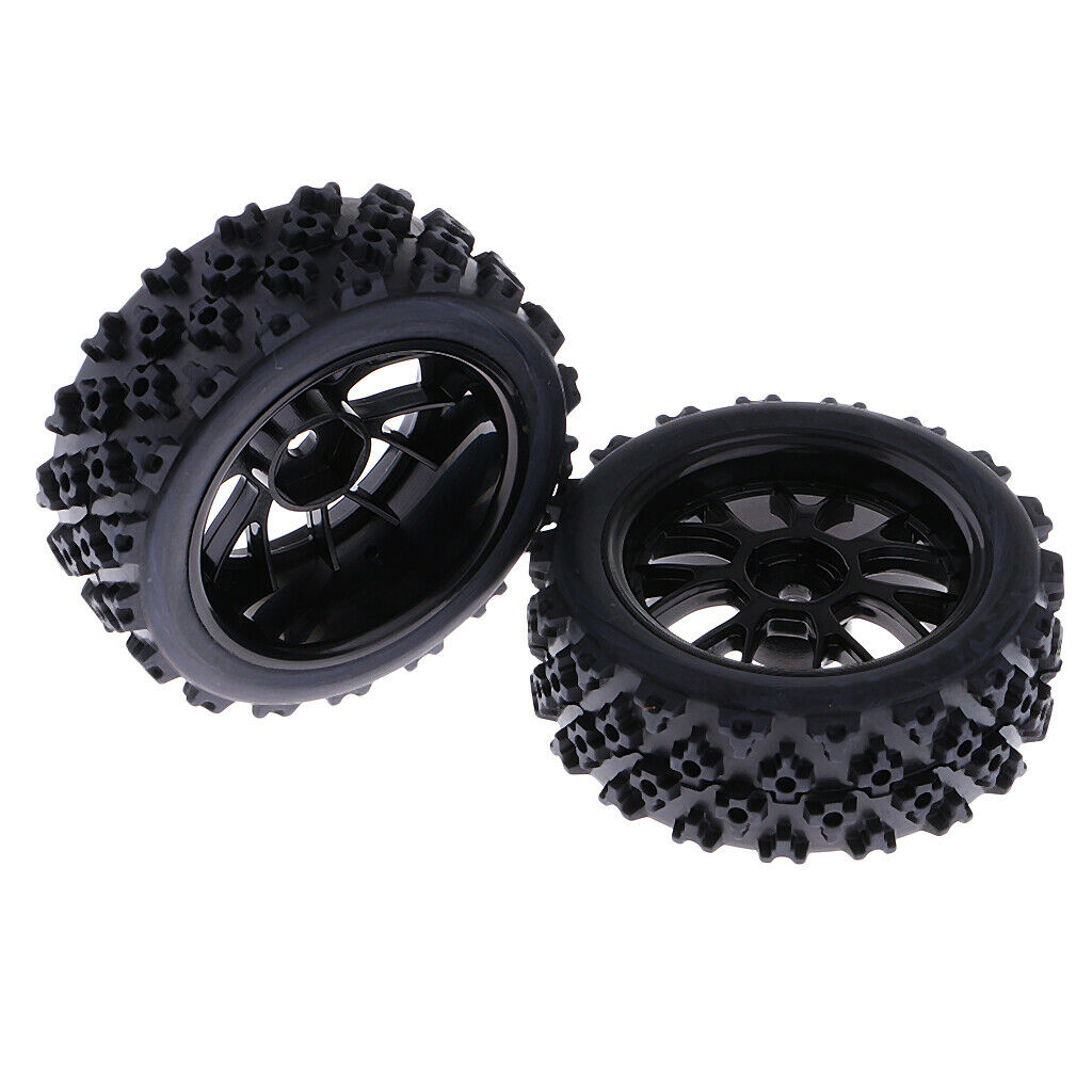 4x Rubber Tires Tyres Wheel Rim For 1/10 Scale HSP HPI RC Rally Car Accs