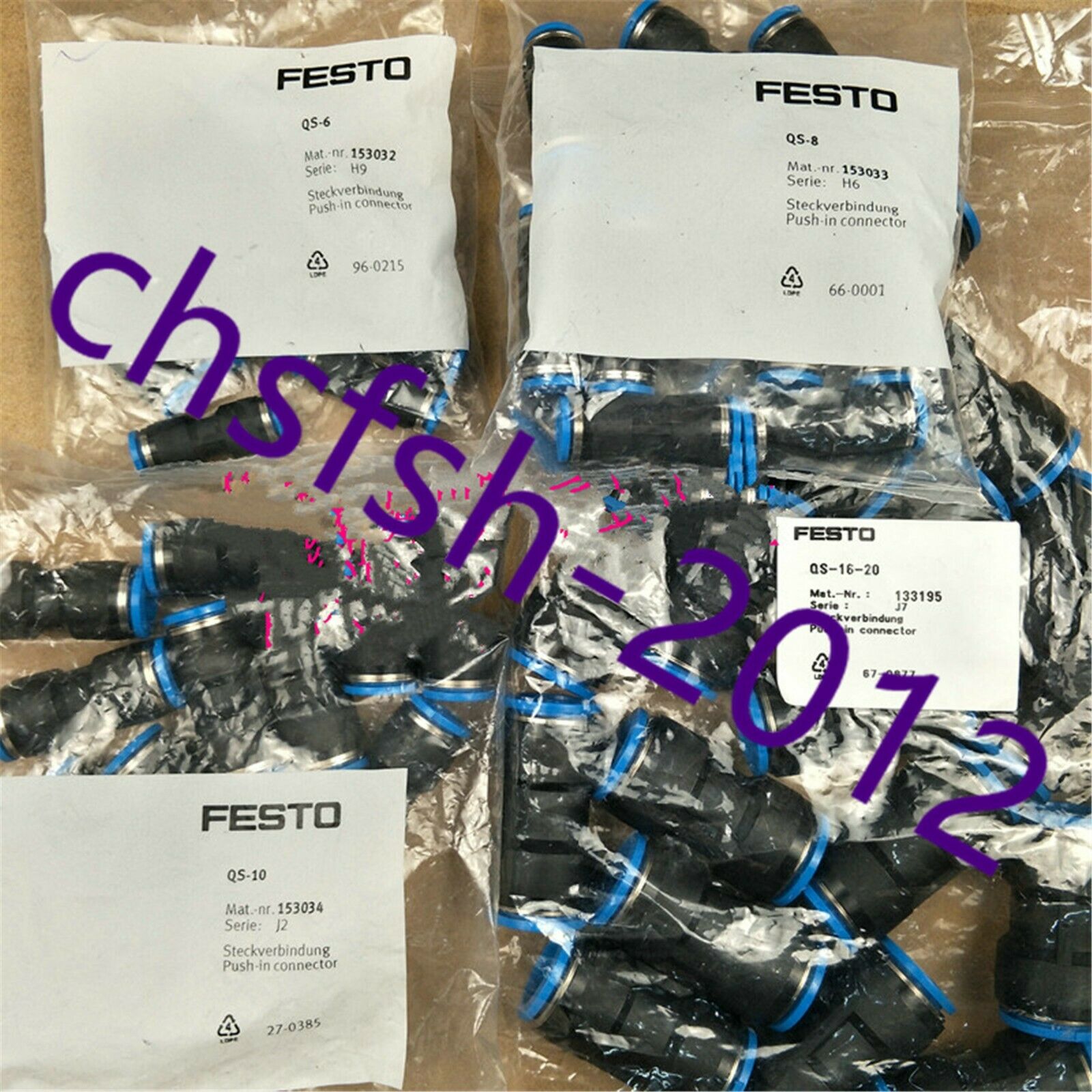 10 pcs New  FESTO QS-6 153032 Plastic Push-in Connector