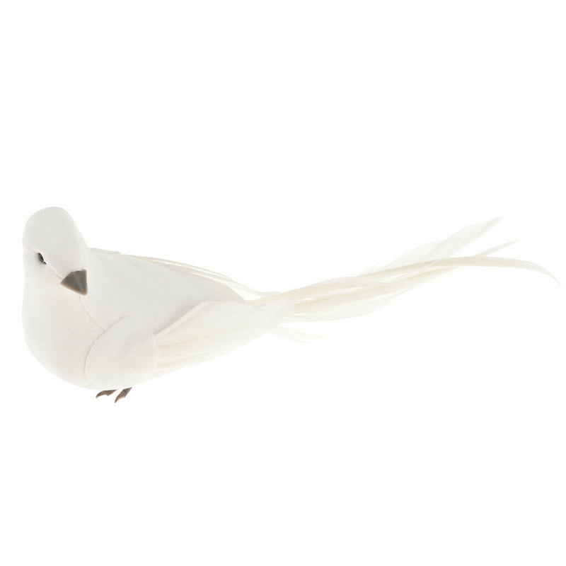 Vivid Long Tail Artificial Doves Birds Statue Photo Props Lawn Decoration