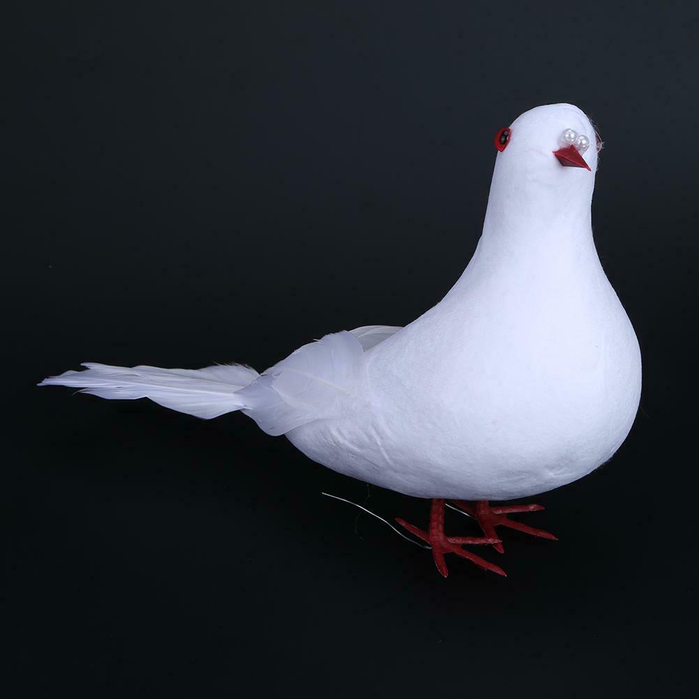 Decorative Dove Artificial Foam Feather White Pigeon Bird Wedding Ornament @