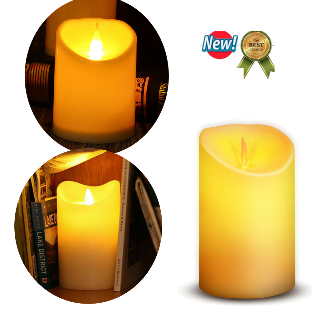 2pcs Novelty Place Flickering LED Candles Swinging Frame Realistic Flameles