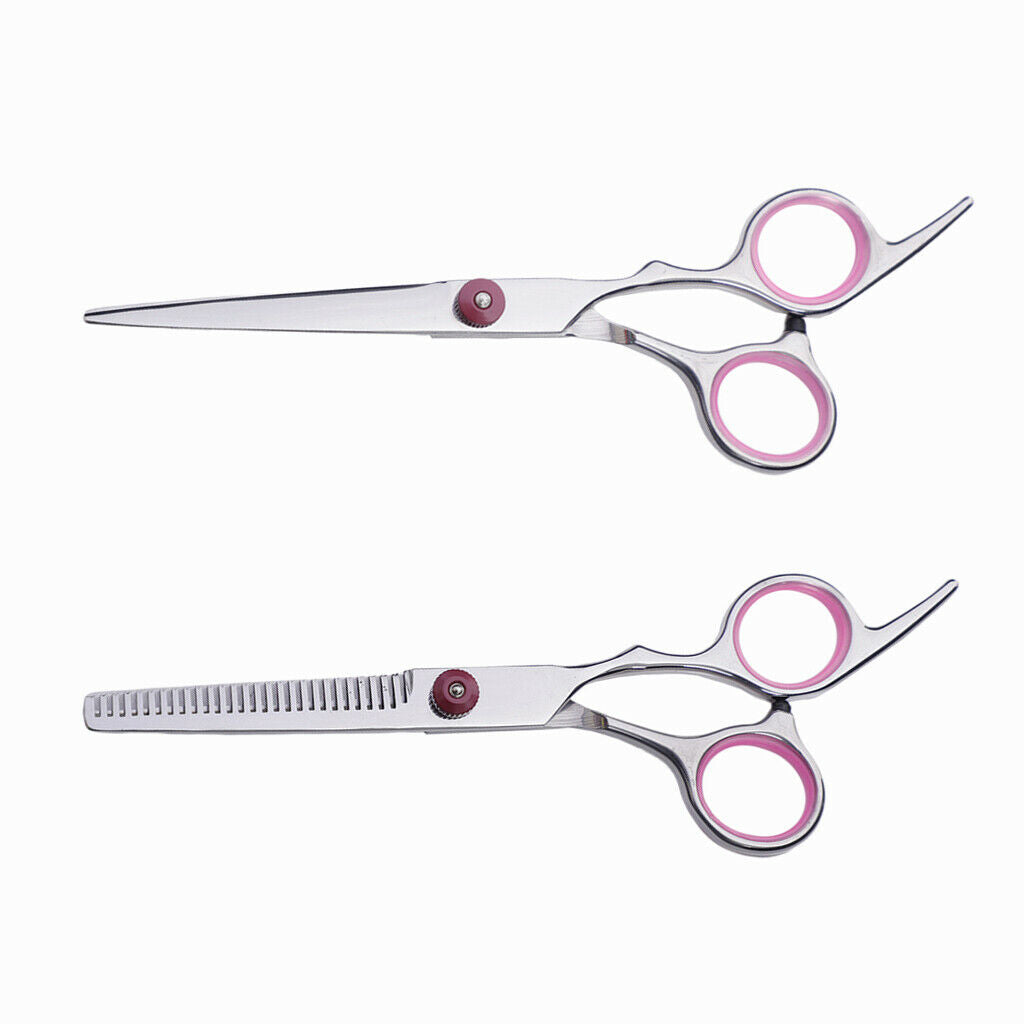 2PCS PROFESSIONAL BARBER HAIRDRESSING SCISSORS THINNING HAIR CUTTING SHEARS SET
