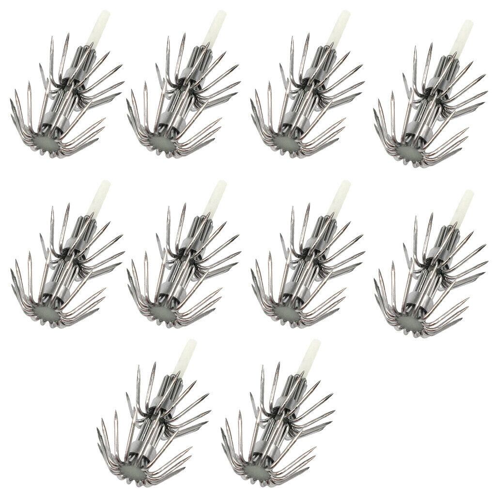 20pcs Luminous Squid Fishing Lures Glow Squid Jig Hooks Hard Baits Tackle