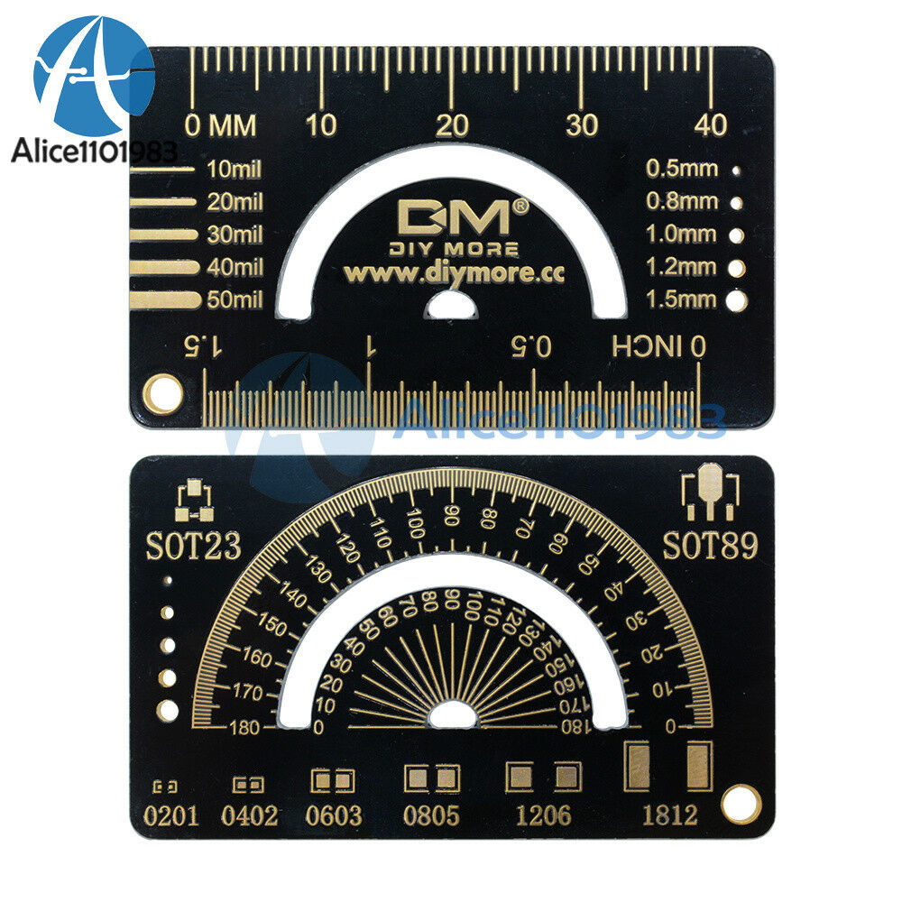 2PCS 4CM Multifunctional FR4 PCB Ruler Measuring Tool Angle Measure Meter