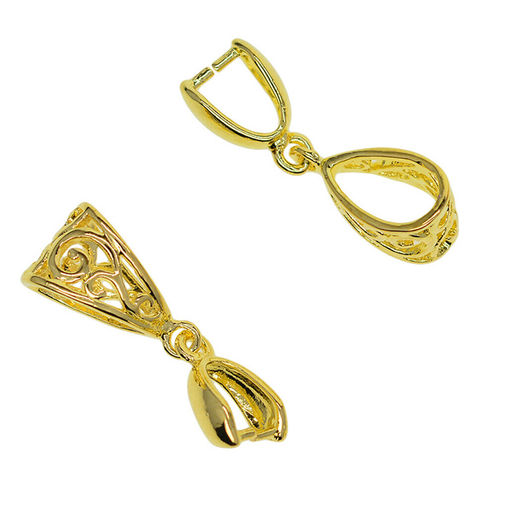 10x Pinch Bail Findings Hook Clasps Connectors DIY Necklace Jewelry 26x9x7mm