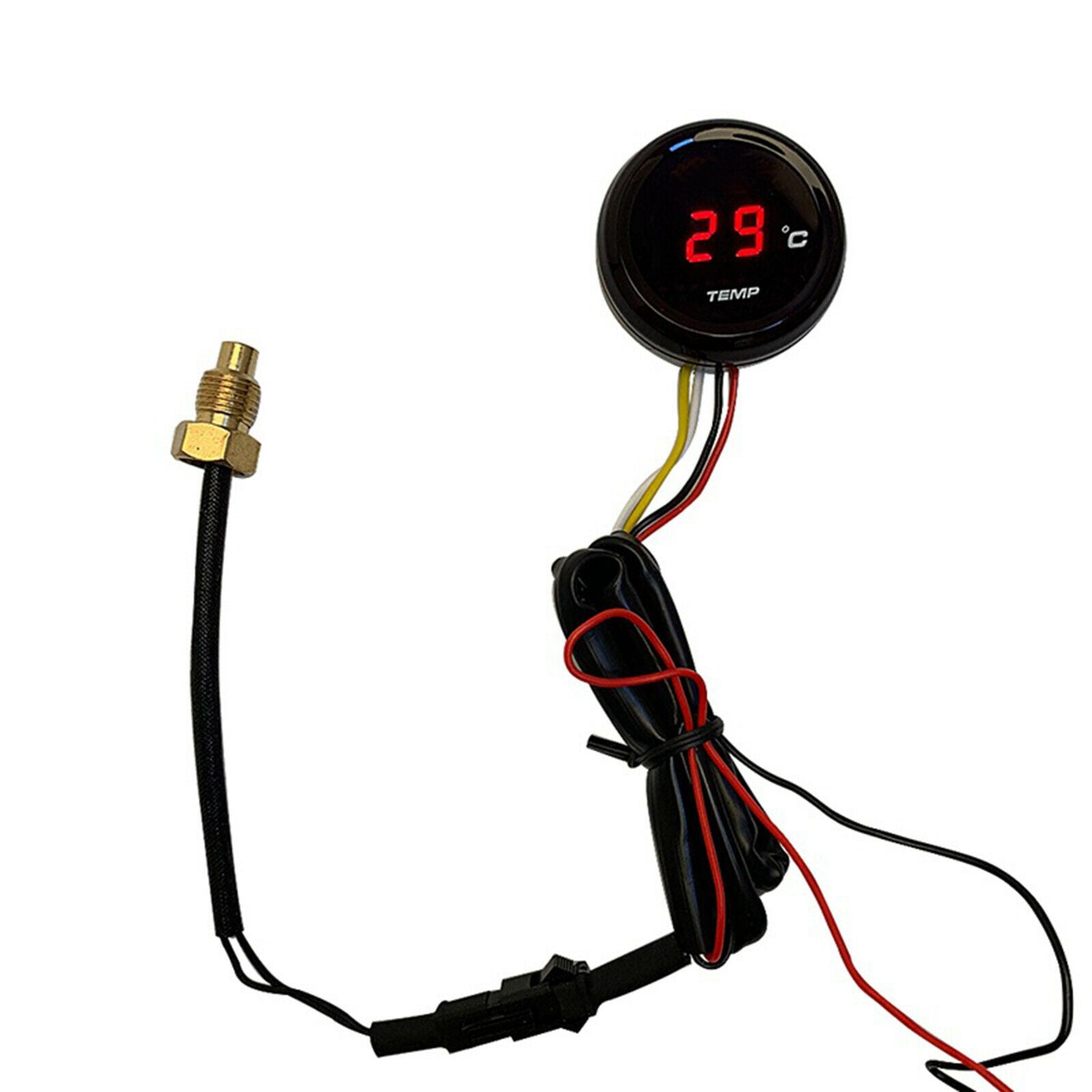 Motorcycle Water Temperature Meter Gauge Night Reading Professional Red LED
