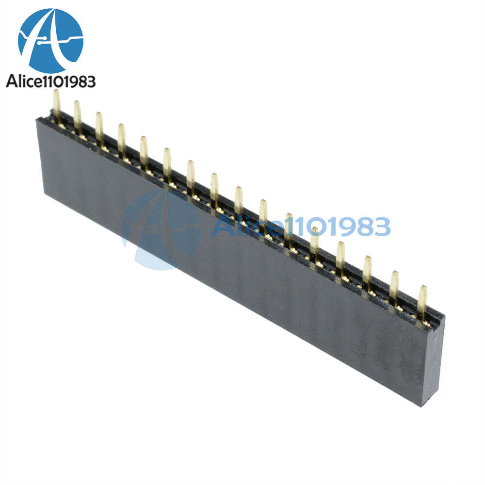10PCS 16 Pin Single Row Female Straight Header Strip 2.54mm Pitch