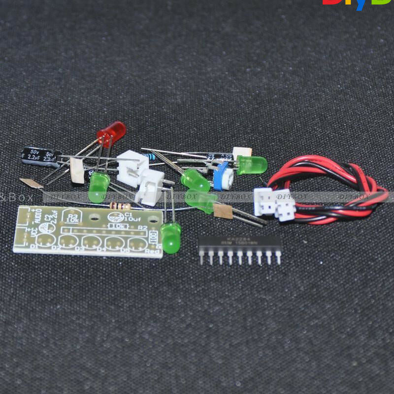 KA2284 Audio Level Indicator DIY Electronic Kit Parts 5mm RED Green LED 3.5-12V