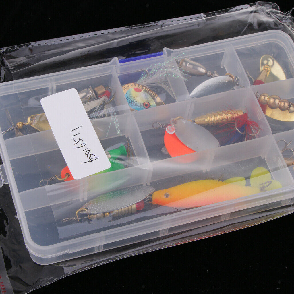 9pcs Fishing Lure Spinnerbait Spoon Lures Spinners Hard Crankbait Bass Trout